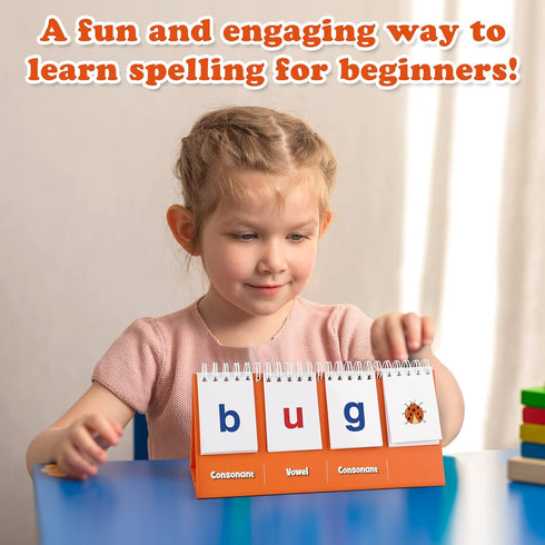 Aizweb CVC Word Builder Phonics Flash Cards for Preschool, Kindergarten, Montessori Special Education Learning