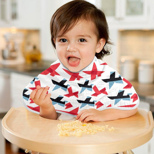 Bulletgxll Set 4, Airplane Pattern Unisex Baby Burp Cloths of Soft Absorbent Organic Cotton Muslin Burping Cloths