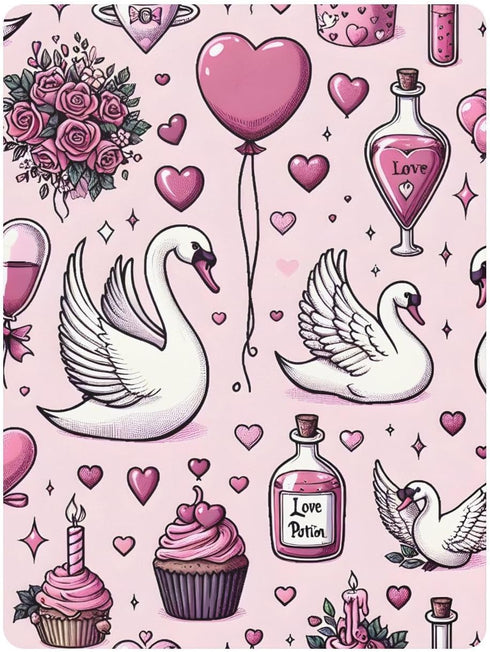 CZXW 52" 28" Swan Valentines Love Crib Sheets Fitted x Natural Cotton Soft & Breathable for Baby Crib Mattress