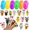 12 Pack Easter Eggs Filled with Animal Finger Puppets, Easter Basket Stuffers