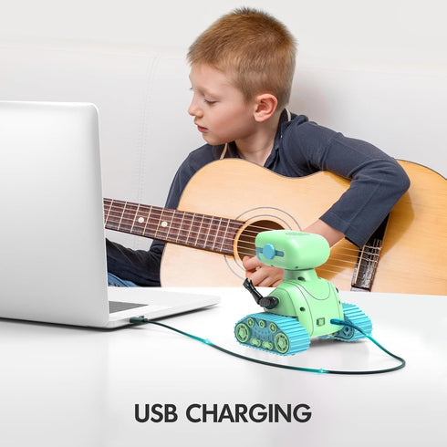 ALLCELE Robot Toys, Rechargeable RC Robots for Kids Boys, Remote Control Toy with Music and LED Eyes, Ideal Gift