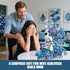 Set (2470 Blue Flowers Peacock Building for Adults - Creative Animal Botanicals Peacock Bird Toy Home Office Art Deocr