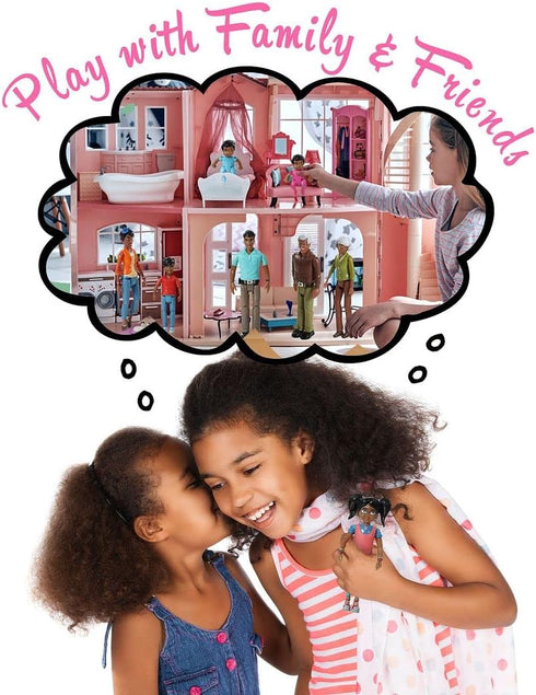 Beverly Hills Doll Collection Sweet Li'l Family African American Dollhouse People Set of 9 Action Figures