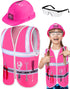 Handepo Construction Worker Costume Kids Hard Hat Construction Vest Goggles Toddler Dress