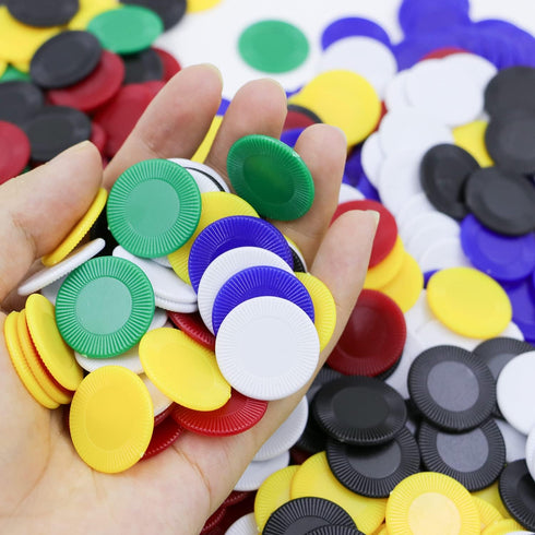 600Pcs Plastic Poker Mini Chips in 6 Colors, Bulk Poker Card Game Chips for Learning