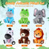 RoundFunny 6 7 Inch Pcs Forest Animals Toys Zebra Lion Hippo Bear Elephant Frog Large Stuffed Animals Bulk for Woodland