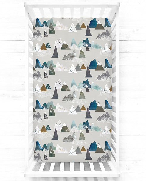 TANOFAR Mountains Baby Boy Crib Sheet Toddler Bed Sheets Soft Breathable Nursery