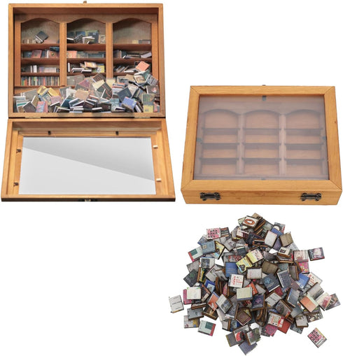 Miniature Book Boxes Display Case Cabinet Anxiety Relief Books Shaking Bookshelf Toy