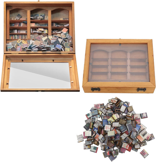 Miniature Book Boxes Display Case Cabinet Anxiety Relief Books Shaking Bookshelf Toy