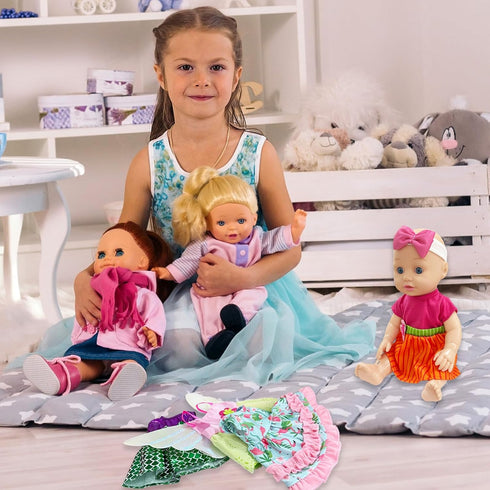 8 Sets 10-12 Inch Baby Doll Clothes,Baby Alive Clothes Dress Outfits Accessories for Girl Dolls,Christmas Birthday New