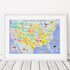 1000-piece USA Map Jigsaw Puzzle & Poster - Illustrated American Landmarks, Fun At Home Activities