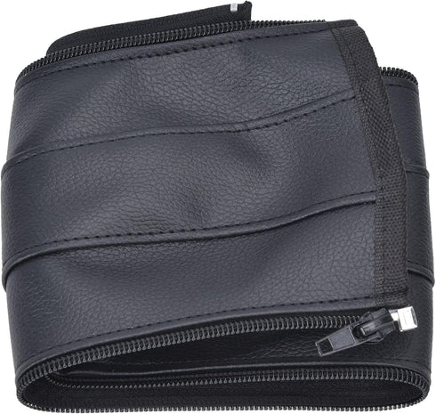 Fdit PU Baby Stroller Handle Cover, Removable Zipper Protector Sleeve for Armrest, Black