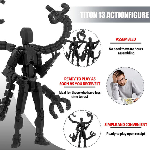 PkghoKids T13 Accessories,T13 t-13 3D Already Assembled Action Figure Multi-Jointed Movable,for Collectors Desktop