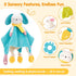0-3-6-12 Set hahaland Baby Lovey Security Blanket, Plush Hanging Sensory Toy with Teether, Rattle & Crinkle for Infant