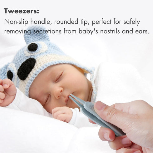 Baby Nail Kit - 4-in-1 Baby Nail Care Set with Clipper, Scissor, File & Tweezer, Cute Case for Newborns (Owl Blue)