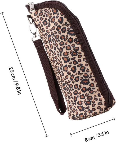 Insulated Waterproof Oxford Cloth Feeding Bottle Pouch with Leopard Print for Travel Nursing Breastmilk Storage Bag