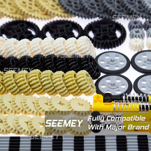 844Pcs Technical Parts Set - Pins-Gears-Axles Compatible with Main Brands, Latest Differentials for Tank Track Car