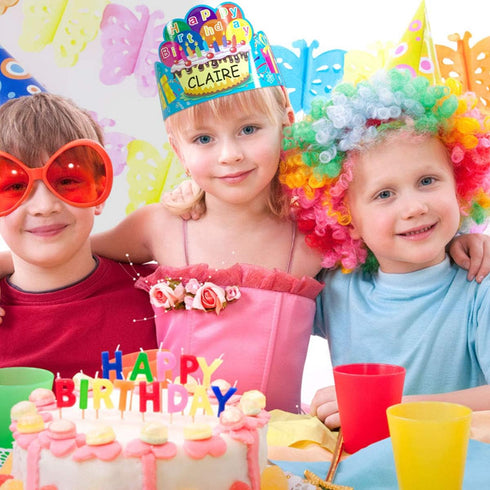 Fancy Land Birthday Crowns for Kids, Family Birthday Party Supplies, Pack of 30