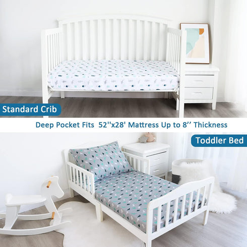 2-Pack, 52'' 28'' Crib Sheets for Boys or Girls Fitted Crib Sheet x for Standard Crib & Toddler Mattres, Soft