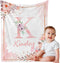 Personalized Baby Blanket with Name, Custom Floral Name Blanket Toddler Girls Soft