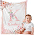 Personalized Baby Blanket with Name, Custom Floral Name Blanket Toddler Girls Soft