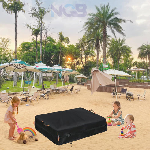 Sandproof.44 Lx40 Wx10 Outdoor Sandbox Cover, Square Kids Sand Box Covers Waterproof and Windproof, Children's Large