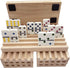 SUTIMSHE Set 8,Natural 12 Mexican Train Domino Trays of Wood Domino Racks, Domino Tiles Holders,Double Tiles