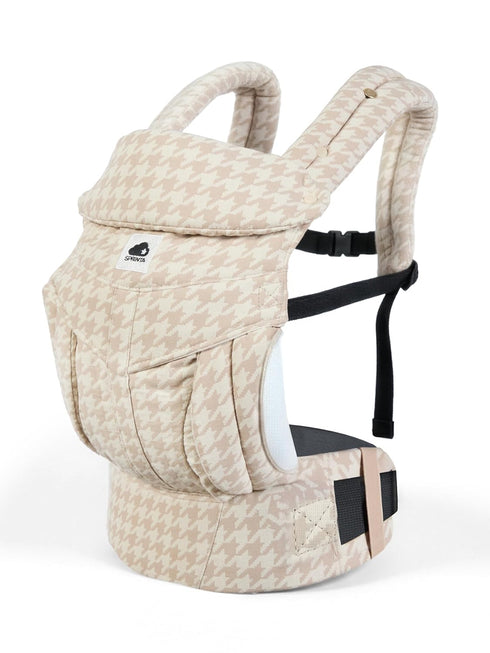 280GSM 745 lbs, Hip Seat Baby Carrier Belt Houndstooth CottonLinen, Ergonomic Lumbar Support, NewborntoToddler