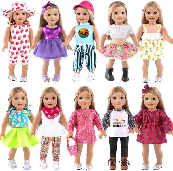 ebuddy 10 Sets 18 Inch Doll Clothes and Accessories - Fashion Outfits