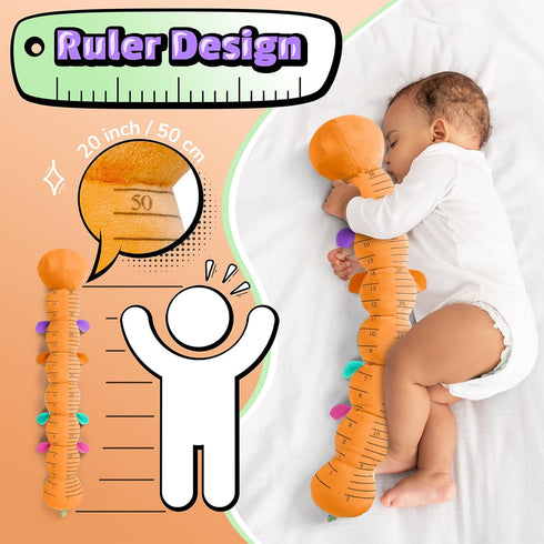 LIGHTDESIRE 3 6 12 Tummy Baby Toys Musical Caterpillar,Stuffed Animals Infant Toys Months Sensory Toys with Ruler