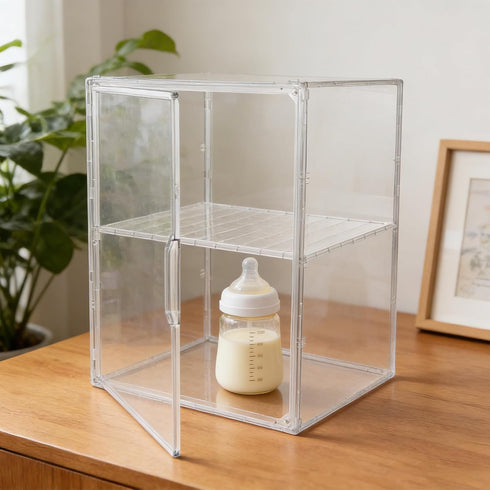 Countertop 14.2x10.6x8.7in 2 Acrylic Baby Bottle Organizer: Baby Bottle Station for Kitchen Cabinet Nursery - Tier