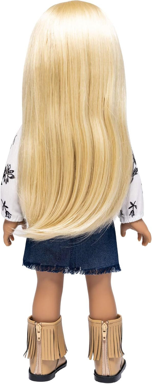 I'm A Girly Fashion Doll Zoe with Golden Blonde Interchangeable Synthetic Wig, 18" Tall Fashionista Model