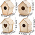 Coloch 6 Pack DIY Birdhouse Kits, Wooden Crafts for Children to Build and Paint, Includes Paints and Brushes