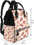 Qewfoju 3 Backpack Backpack Lips Kiss Print Diaper Bag Large Capacity Diaper Baby Changing Bags