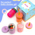 12 oz 4 Packs Sursip Toddler Glass Sippy Cups, Kids Baby Spill-Proof Water Tumbler with Straw and Lids, Smoothie Snack