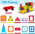 Ryoichi 138PCS Set 2 3-9+ Magnetic Building Tiles with Cars, STEM Educational Construction Blocks & Montessori Learning