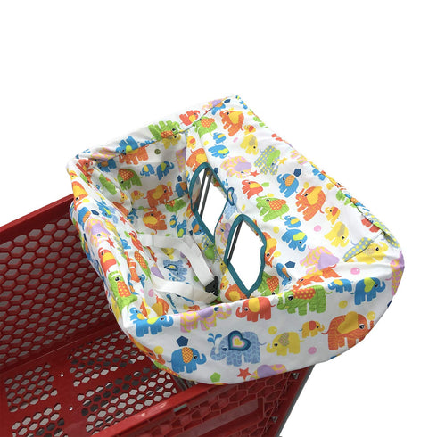 Portable Shopping Cart Cover, High Chair and Grocery Cart Covers for Babies, Kids, Infants & Toddlers, Simple Elephant