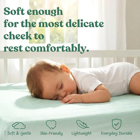 MIMINESTBABY 28x52 2-Pack Comfort Baby Crib Sheets: Soft Fitted Crib Sheet That Stays Put, Universal Fit for Crib
