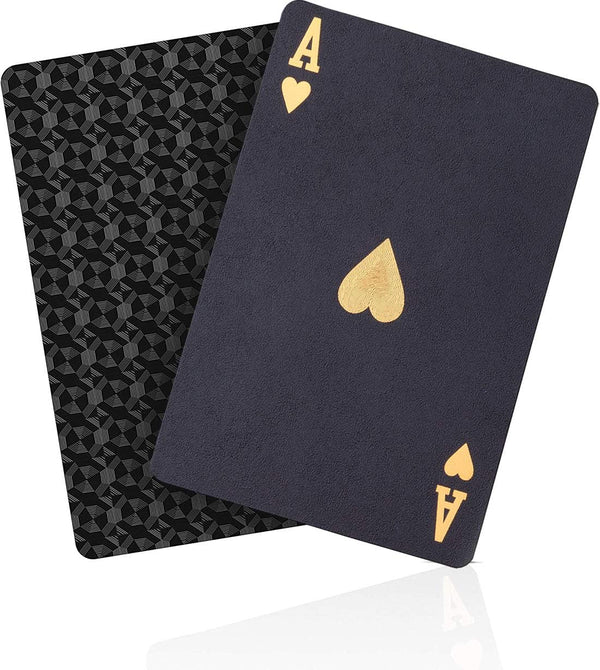 Waterproof Playing Cards - Plastic Deck of Gift Poker Cards in Black Diamond Design