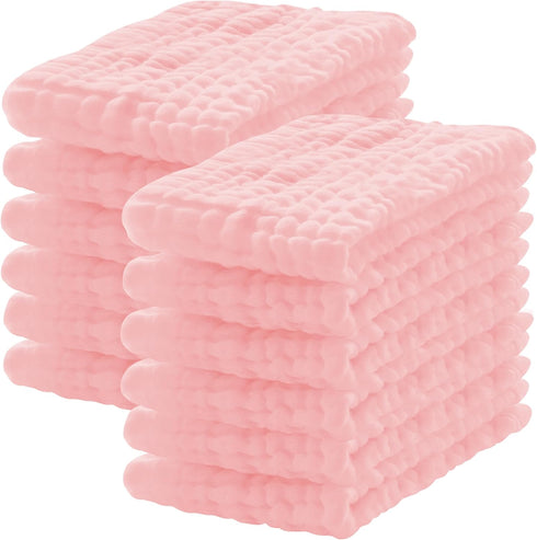 Lovely Care 12 Pack Muslin Burp Cloths 100% Cotton Muslin Cloths Large 20''x10'' Extra