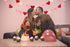 Valentines Decor, Be Mine Hanging Banner with 28 Pcs Felt Heart Garland, Burlap Decorations for Valentine's Day