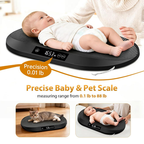 RAOYAN 88lb 0.1oz 60" 5 Baby Scale, Max / Accuracy Baby Scales for Weighing with Auto Hold & Tare, Built-in Tape