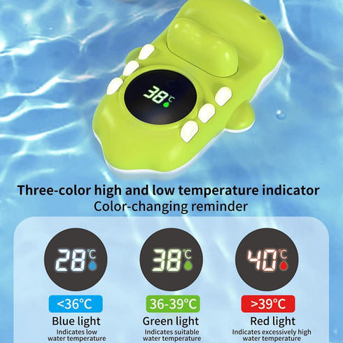 Generic Tub Crocodile LED Digital Floating Measure Water-Spraying Toy - Bath Temperature Gauge, Floating Temperature