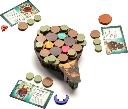Kabuto Sumo: Bug Wrestling Board Game - Dexterity Game for 2 to 4 Players - 15-20 Minutes Play Time