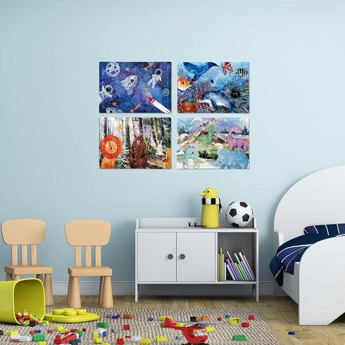 4 in 1 Increasing Difficulty Kids Puzzle, Ages 3-8, 24-60 Piece Educational Puzzles for Boys and Girls
