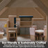 Set PlanToys Wooden Dining Room | Montessori Dollhouse Furniture with Table, Chairs, Cupboard and Shelf | Imaginative