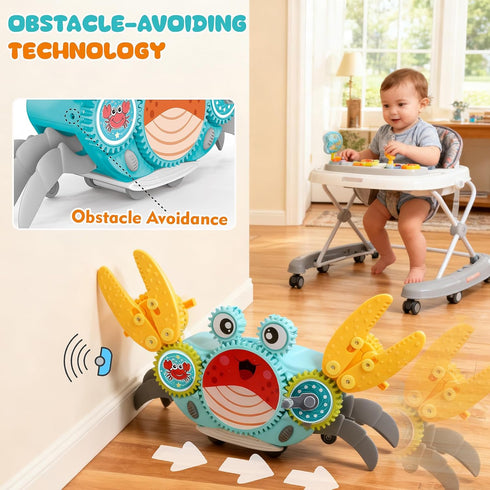 Set Tummy 3-5, 1 2 3 0-36 Crawling Crab Gear Toy - Time Musical Crab Toys Stacking & Building Blocks Educational STEM