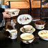 ESTINTENG -8 inch Cute cartoon bear ceramic bowl home high grid dish hand-held bathtub bowl