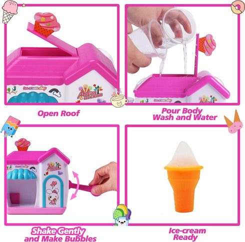 3-5 4-8, Set 3 4 5 AugToy Bath Toys for Toddlers Years, Ice Cream Foam Maker Bath Toys for Kids Ages Bubble Pretend