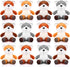 12 Pcs Cute Stuffed Animal Toy, 4 Inch Mini Plush Turtle Puppy Dog Pig Keychain for Birthday Party Favors